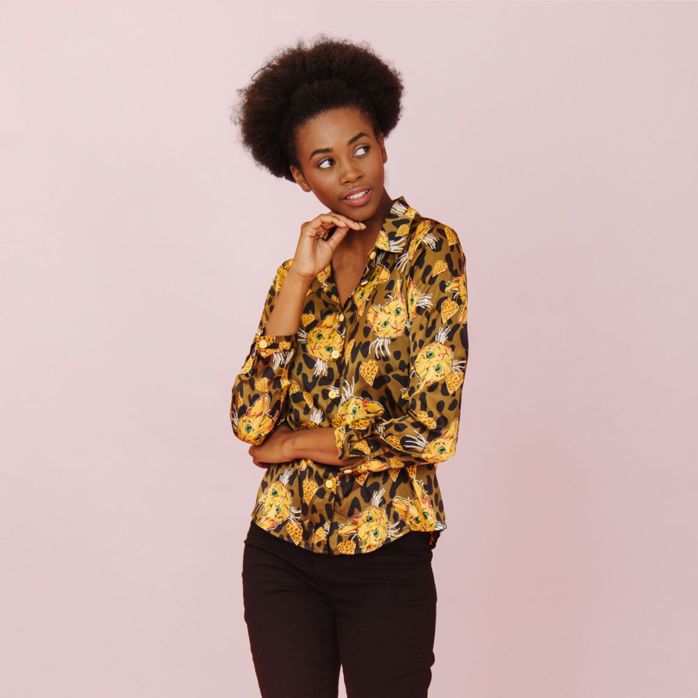 LEOPARD HEART BLOUSE TOP